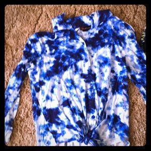 Beautiful watercolor blue dress shirt